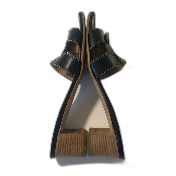 HERMES Women's Oasis Slip On Sandals Size EU38/US8 Black Tan - Picture 8 of 10